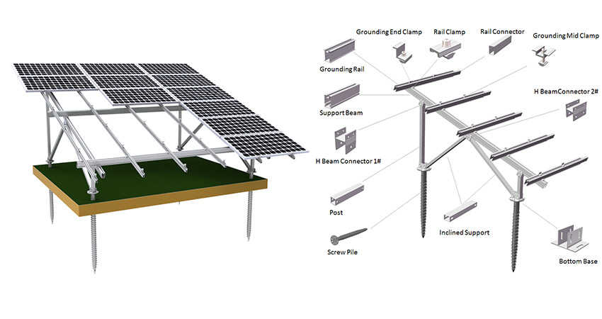 ground screw mounted solar panels